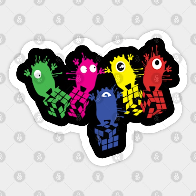 Cube Monsters1 Sticker by CindyS